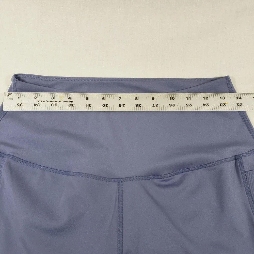 LegEnd Active Womens High‎ Waisted Ribbed Panel Leggings Lavender Purple Size L